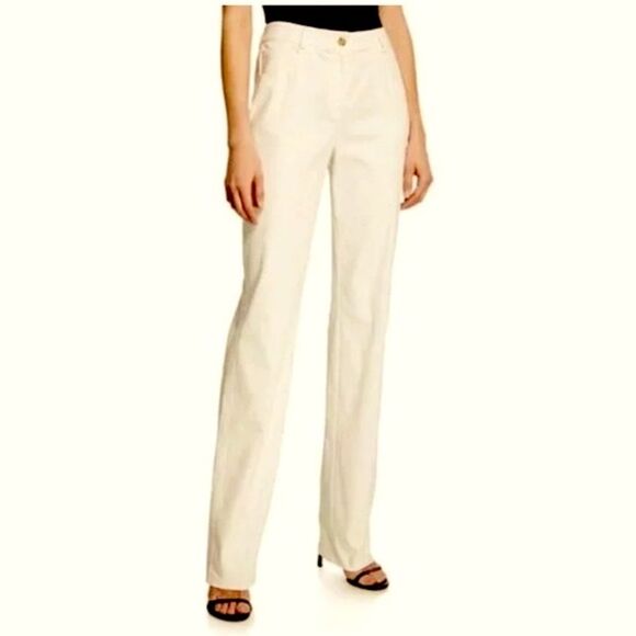 St John Sport Tan High Rise Straight Leg 5 Pocket Jean Style Pants Size 10 - Picture 1 of 12